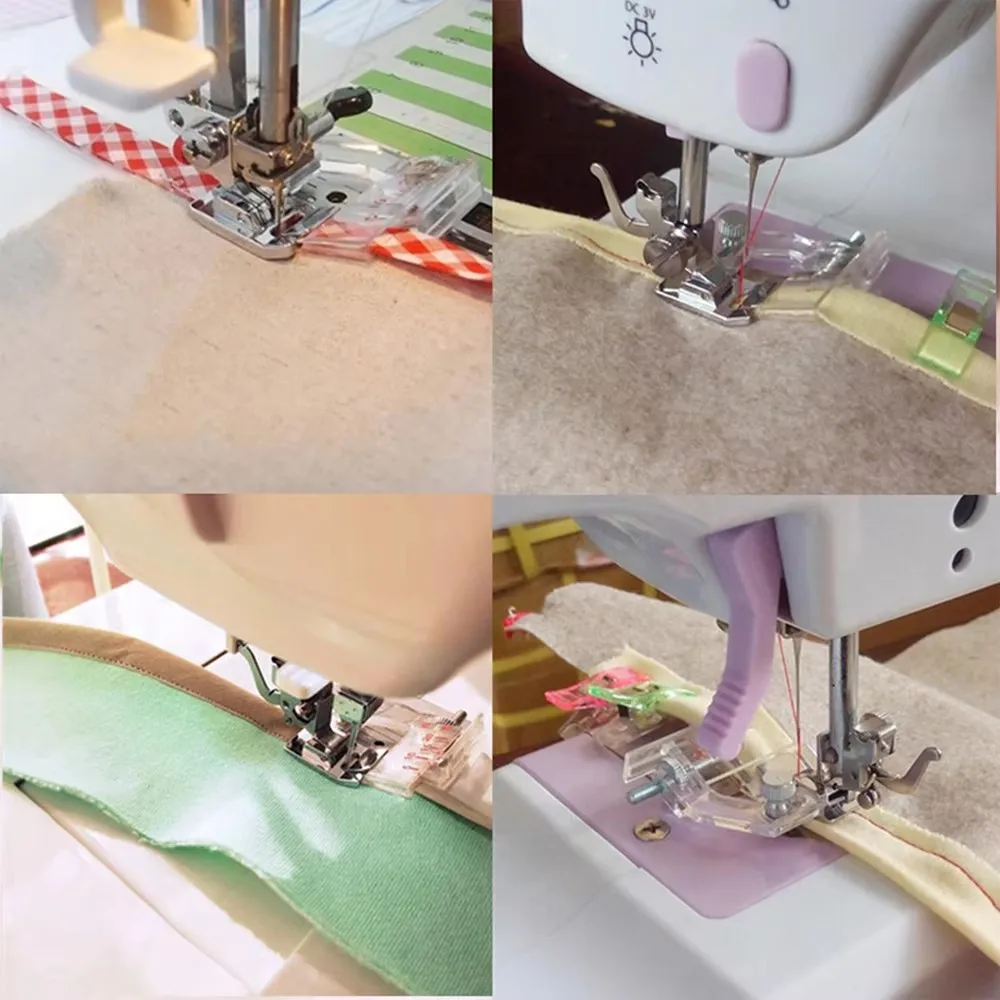 Adjustable Bias Tape Binding Foot Snap On Presser Foot For Singer Brother and Most of Low Shank Sewing Machine Accessories