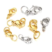 

20Pcs/lot Stainless Steel Lobster Clasp with Jump Rings Set for Bracelet Necklace Chains Connetct DIY Jewelry Making Findings