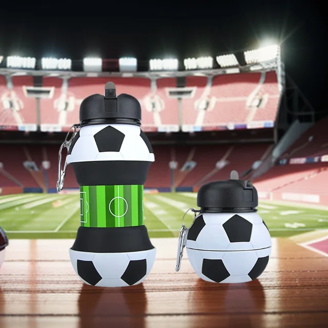 Foldable Football/basketball Silicone Water Bottle, Children/student Outdoor Sports Water Bottle. Supports Mass Customization 2