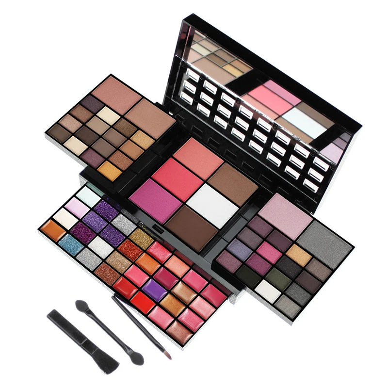 Makeup Gift Set Women Full Kit All in One Make up Eyebrow Powder Lipstick Lip Gloss Brush 74 Color Glitter Eyeshadow Palette