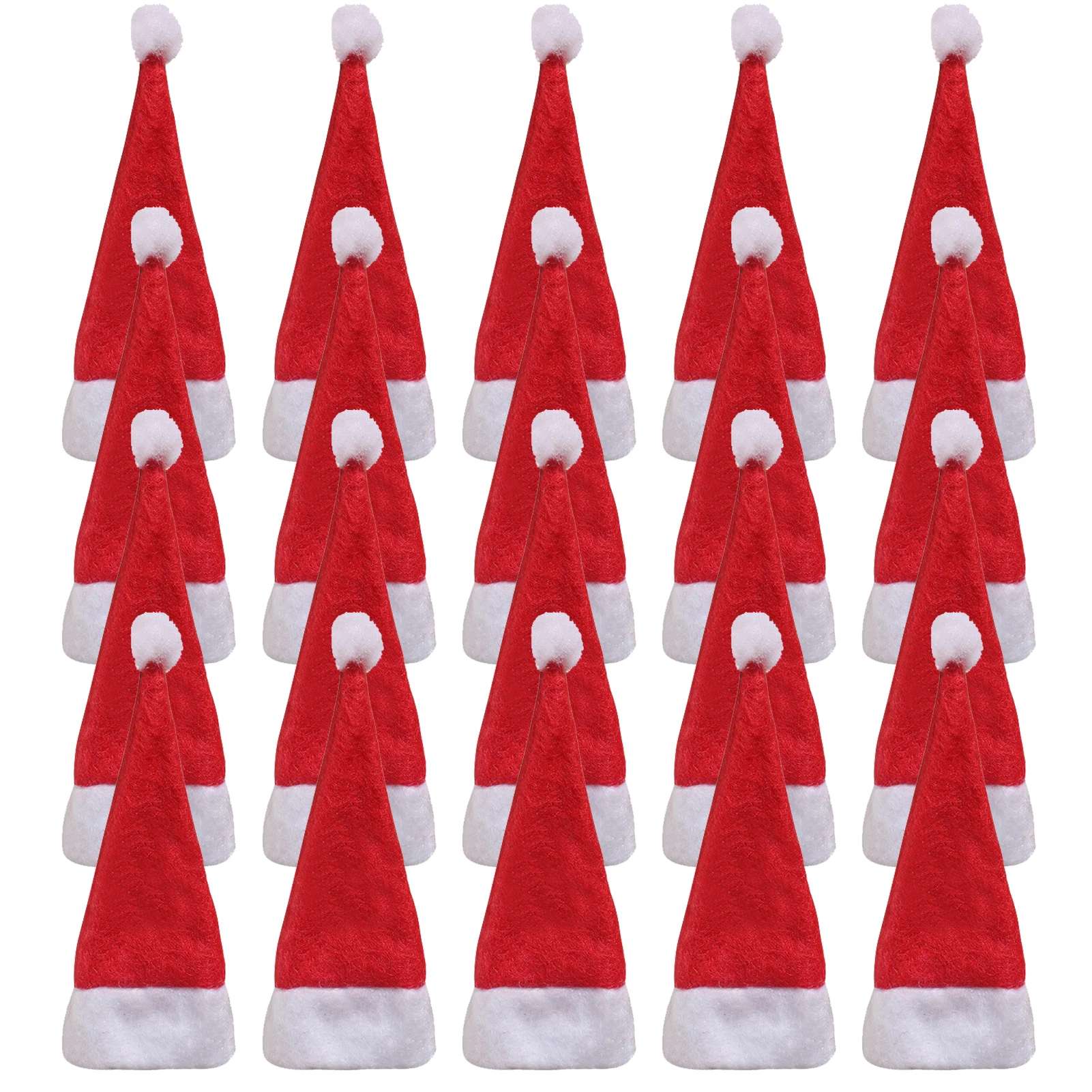 Octonyluck Mini Chapeau De Noël, 30 Pièces Chapeau De Père Noël Pour La Bouteille,Mini Bonnet De Noel,pour Décorations De Table De Fête À La Maison De