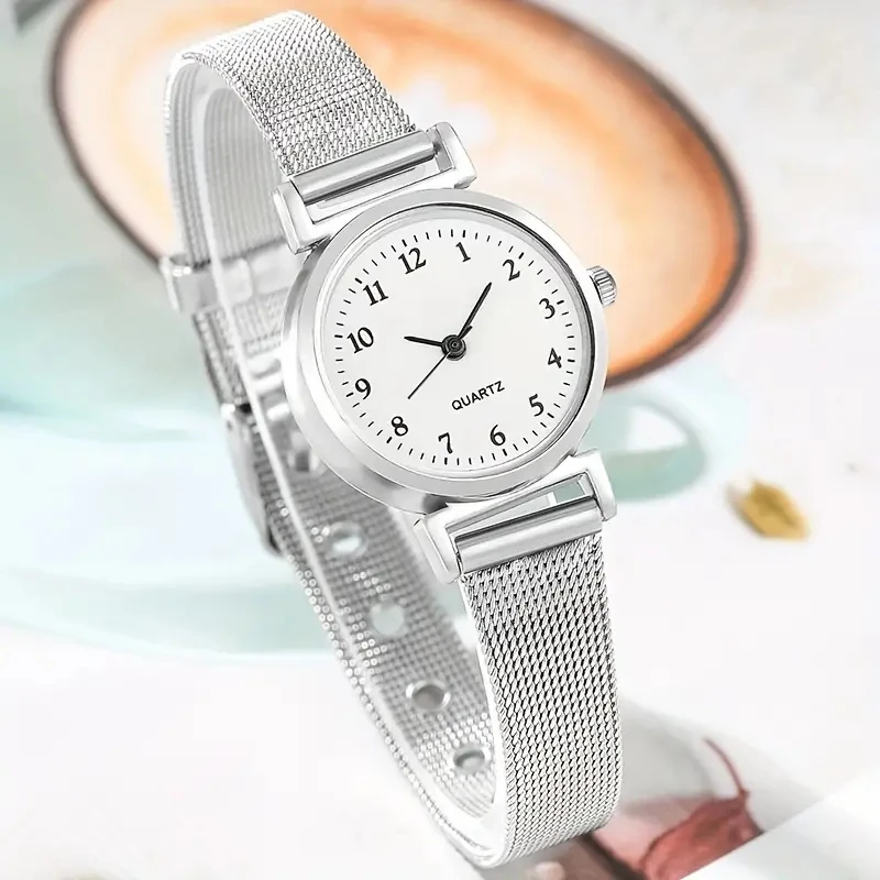 7pcs Women's Watch Fashion Casual Round Pointer Quartz Watch and Necklace Bracelet Ring Earring Set 2