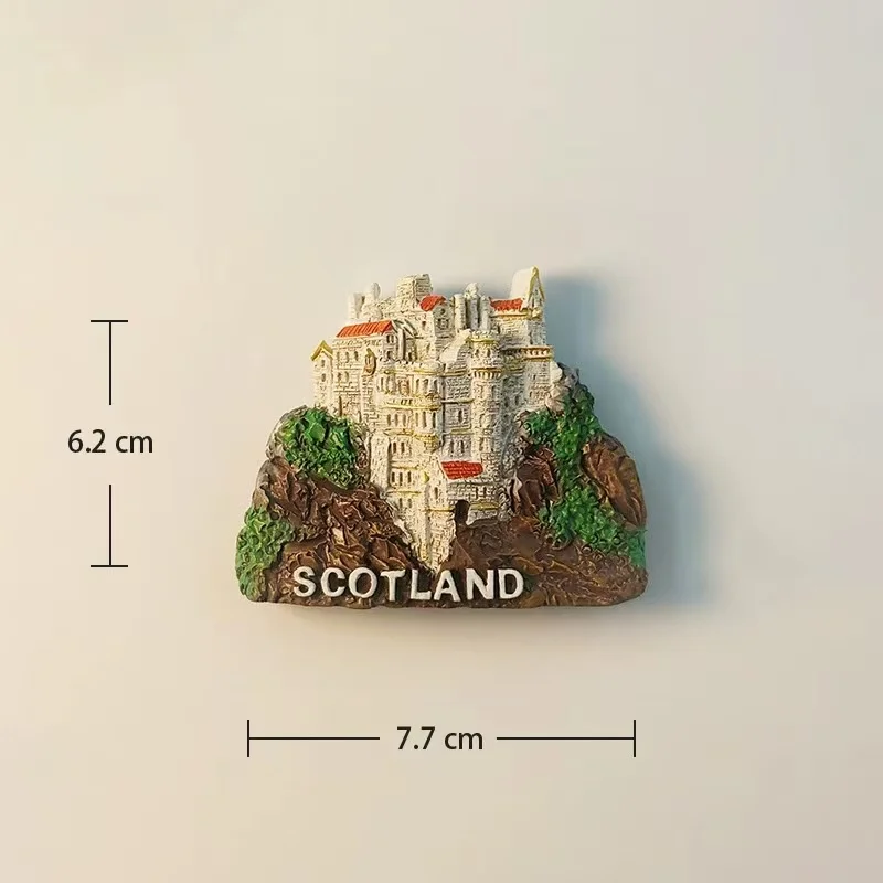 Europe Scotland Creative Edinburgh Castle Tourist Souvenir 3D Painting Architectural Decoration Magnetic Refrigerator Sticker magnetic sticker magnetic fridge stickers