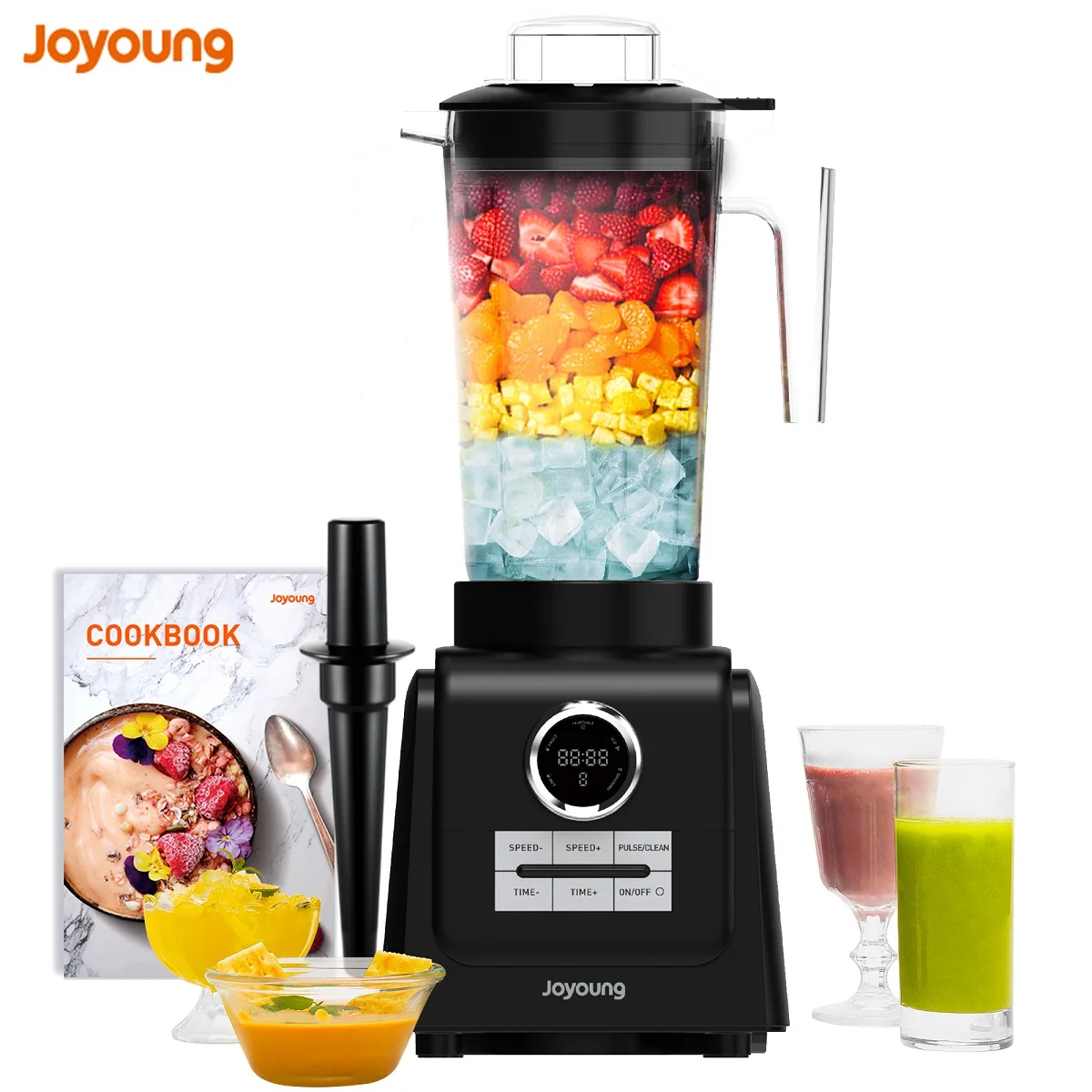 JOYOUNG Blender for Shakes and Smoothies with LED Screen 5 Programs 68oz  Blender for Smoothies 1300W 10 Speeds Smoothie Blender