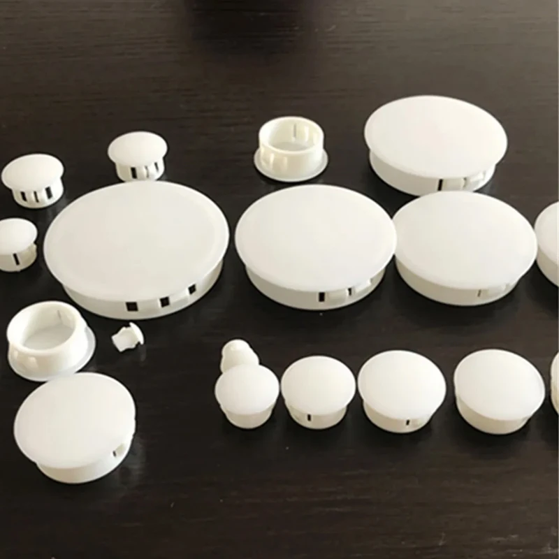 White Plastic Hole Plug Snap-on Cover Round Snap-on Plug Plastic Hole Caps Blanking End Caps Seal Stopper 5mm-50mm