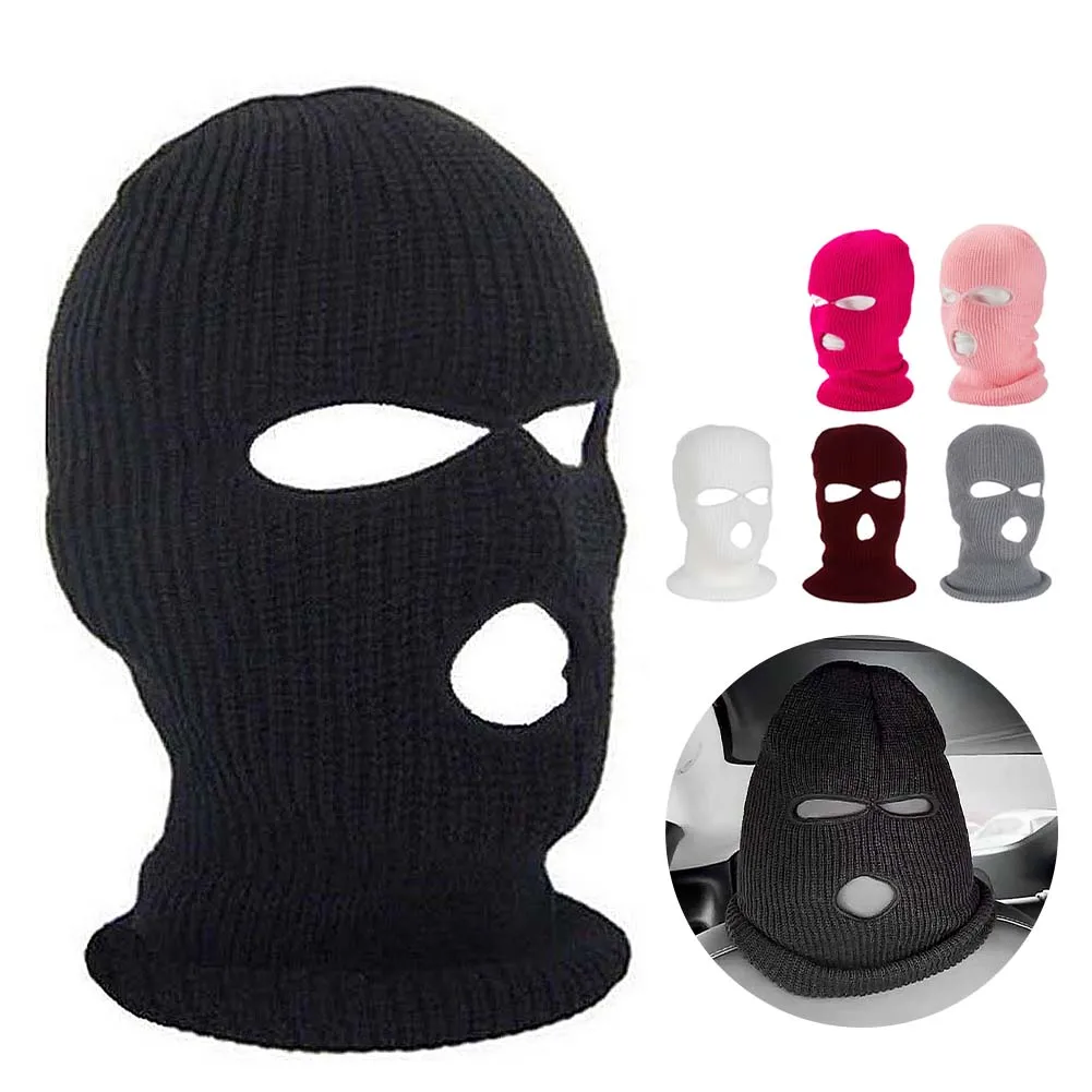 Universal Car Seat Headrest Cover Balaclava 3Hole Full Cover Halloween Christmas Funny Car Decoration for Tesla BMW Benz Nissan car headrest
