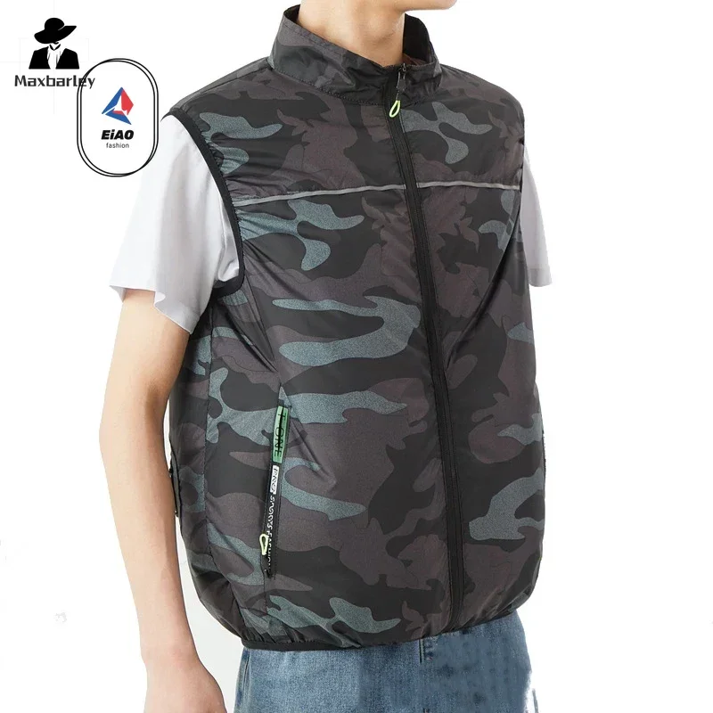 EiAO Summer Vest Wearable Refrigeration Fan Vest Air Conditioner Clothes Outdoor Cooling Tactical Fishing Sleeveless Work Jacket