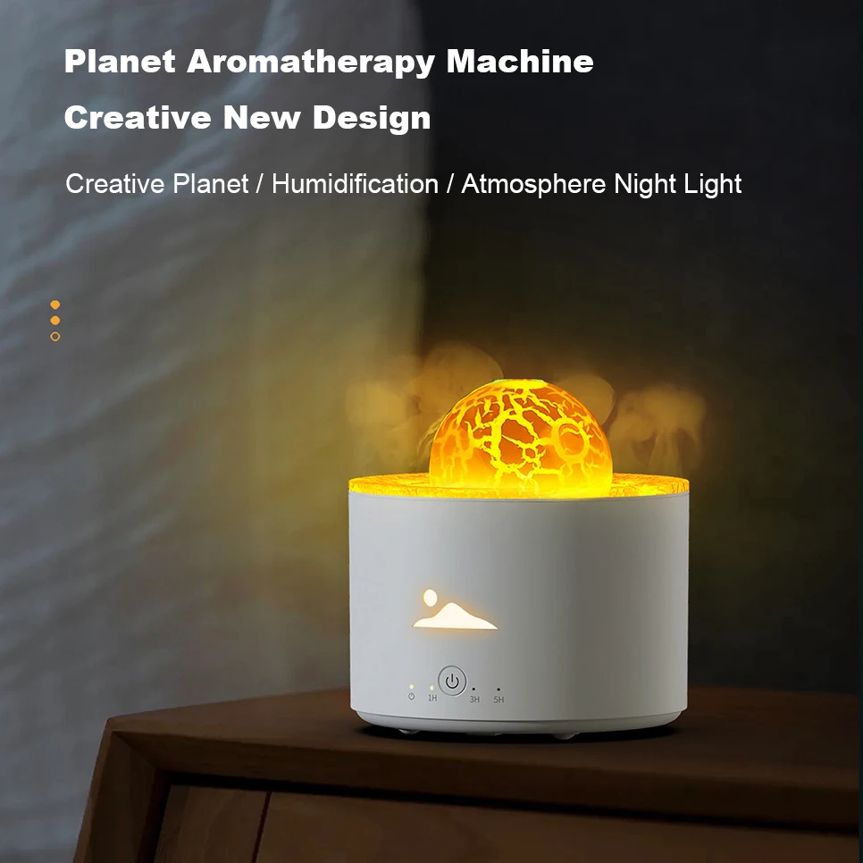 

Flame Planet Air Humidifiers Aromatherapy Diffusers Home Aroma Diffuser Volcano Essential Oils Diffuser Room Fragrance Diffuser