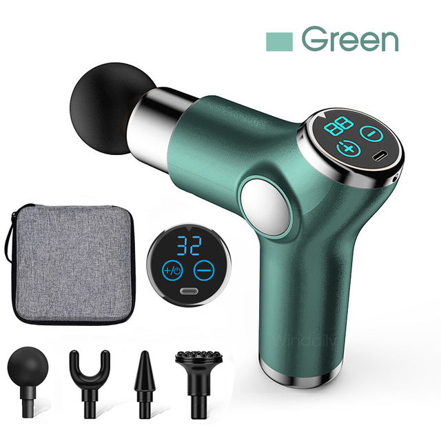 LCD Massage Gun 32 Speed Touch Screen Deep Tissue Percussion Muscle Mini Massager Fascial Gun For Pain Relief Body Massage