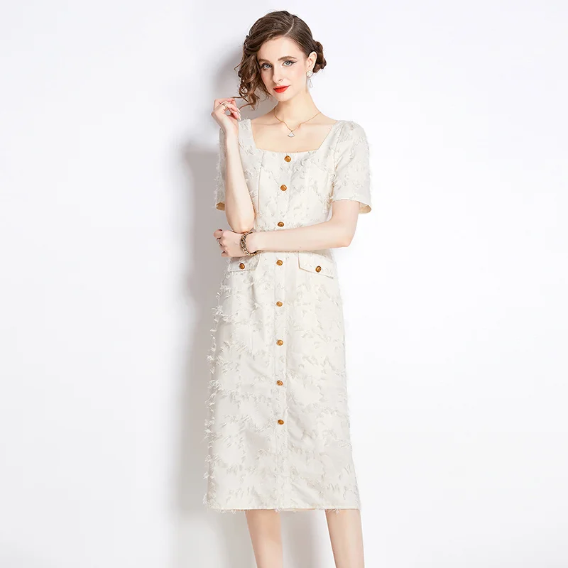 

Женские модельные Платья с коротким рукавом и кисточками, повседневные платья в стиле High Street