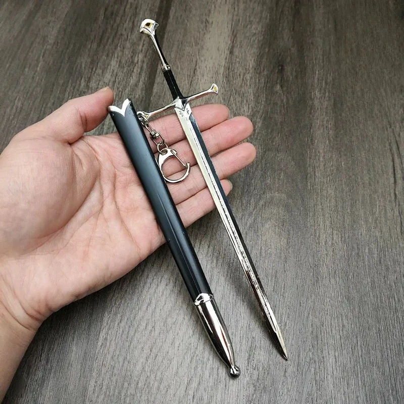 Glamdring Aragorn Narthil Sword Elves Anduril Middle-earth Weapon 22CM Metal Katana Samurai Sword Keychain Ornaments Gifts Toys 4
