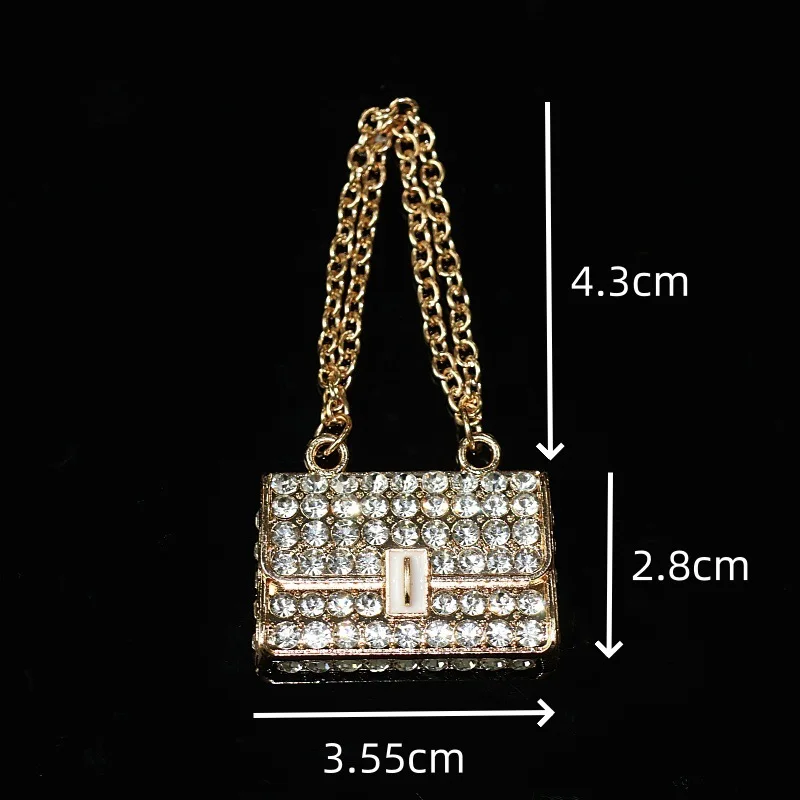 Set of 2 Glittering Gold and Silver Crown Rhinestone Pendants for DIY Phone Case Decoration