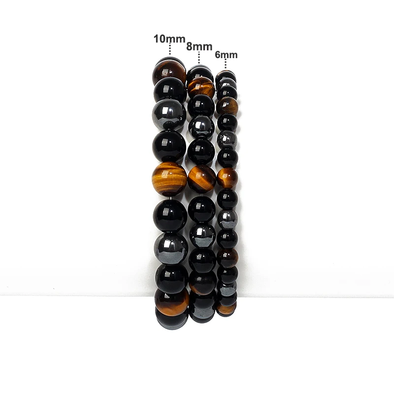 New Tiger Eye Stone Bead Couple Bracelets for Women Magnetic Hematite Bracelets Men Health Care Magnet Help Weight Loss Jewelry