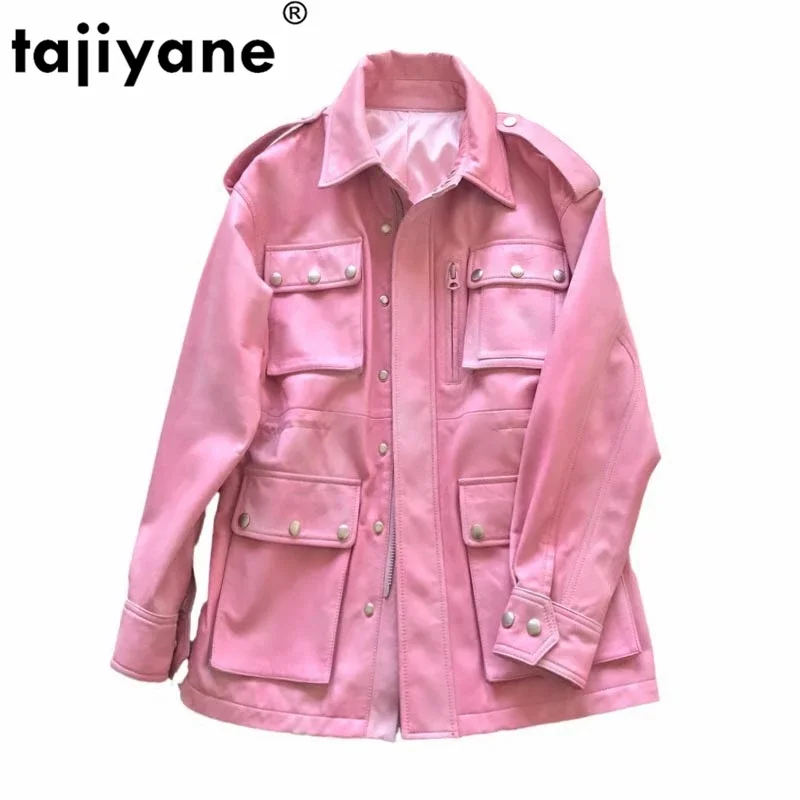 

Women's Fur Coat 100% Sheepskin Coat Real Genuine Leather Jacket Women Clothes 2020 Pink Korean Elegant Female Jacket ZT2229