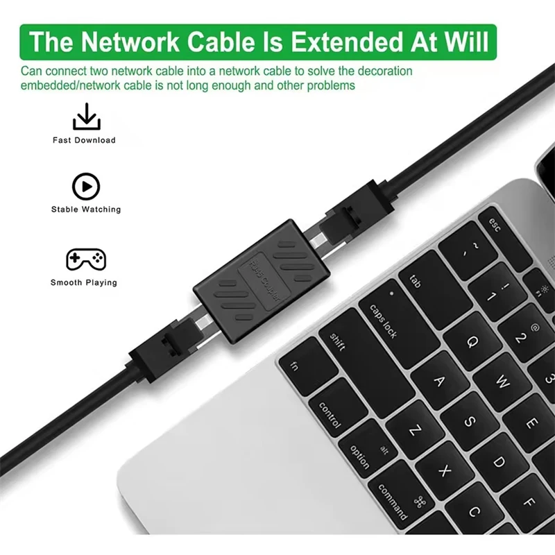 Gigabit Ethernet Female-to-Female RJ45 Coupler and Network Extender Adapter