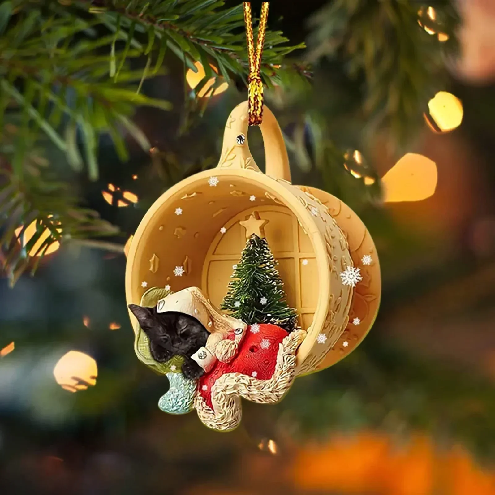 thumbnail image 1 of Nuevas tazas planas de acrílico para fiestas navideñas, adornos navideños para perros y mascotas, adornos navideños para el hogar, guirnaldas, decoración del hogar, 1 of 5