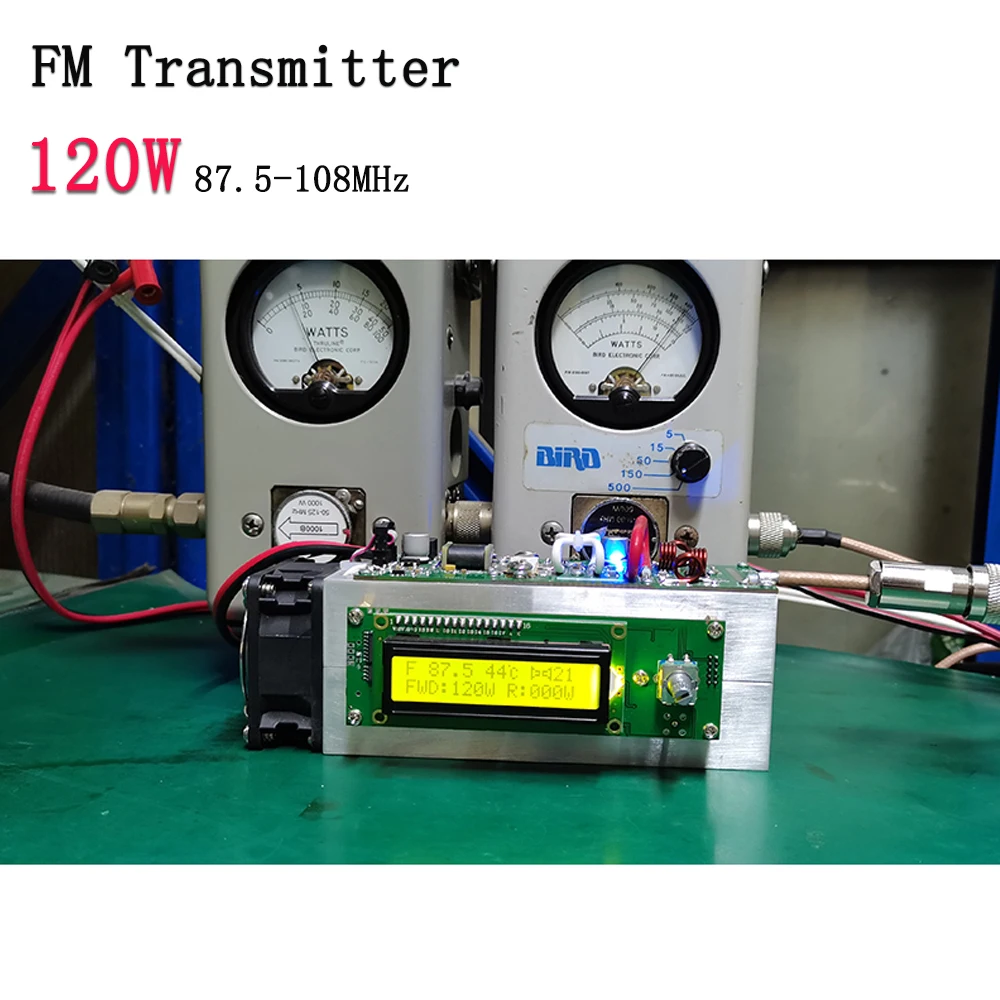 

Adjustable 0-120W RF Transmitter 87.5MHz-108MHz FM Stereo Transmitter Radio Station Ham SWR Support SD Card MP3 High Precision