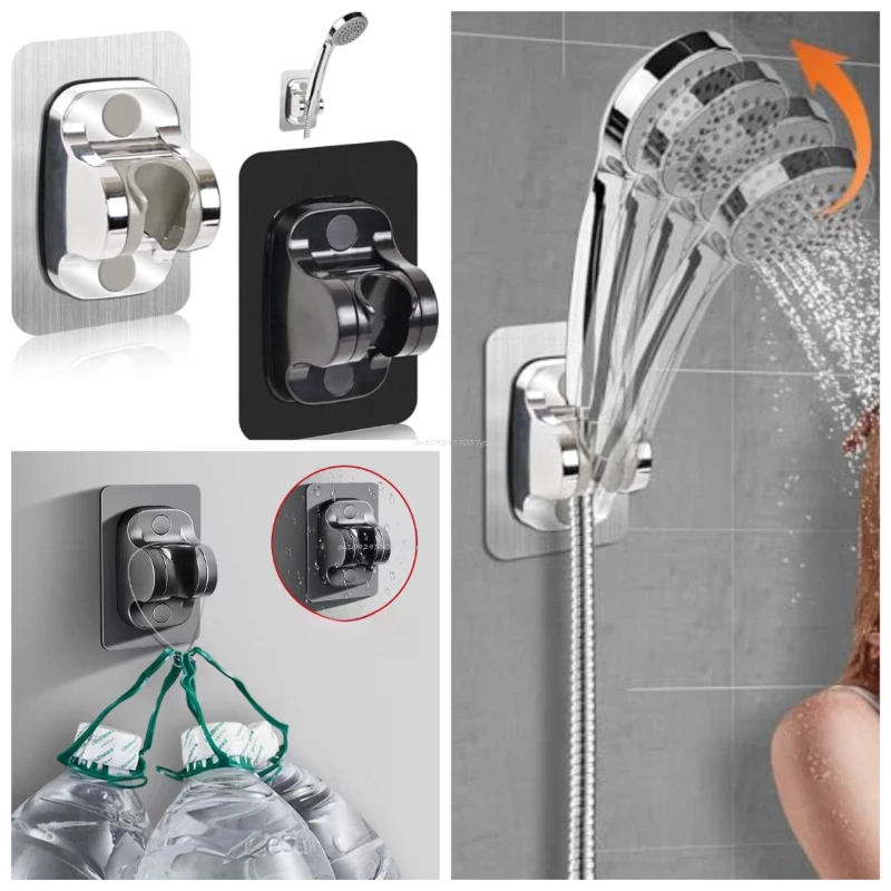 Wall Mount Shower Head Holder ABS Waterproof Adjustable Bathroom Shower Bracket Easy Installation Base