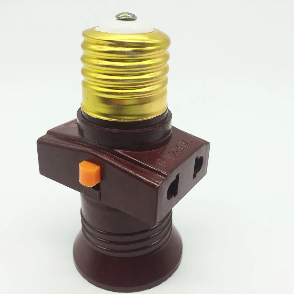 E27 Double Screw Multi-purpose Socket Switch Lamp Holder US / EU Plug Socket Lamp Base Lighting Accessories 110V-240V