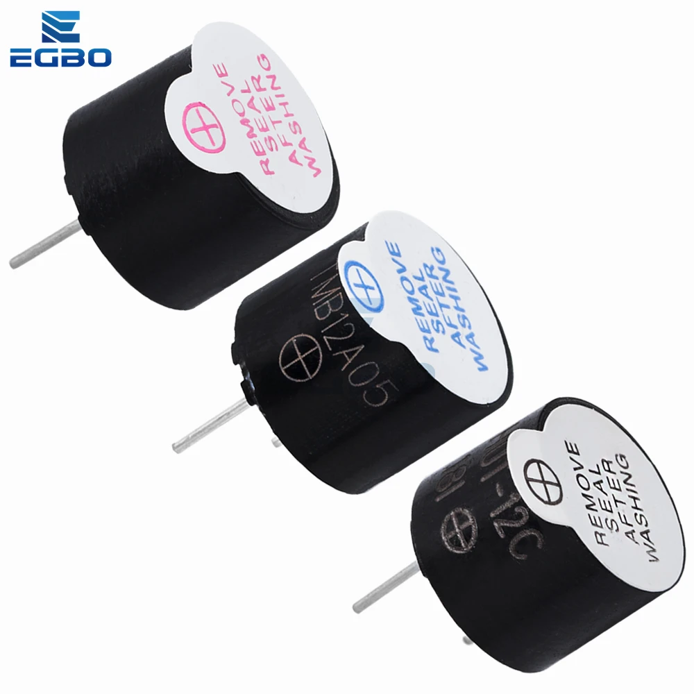 10PCS 3V/5V/12V/24V Active Piezo Buzzer Magnetic Long Continous Beep Tone Alarm Ringer 12mm MINI Fit For Arduino