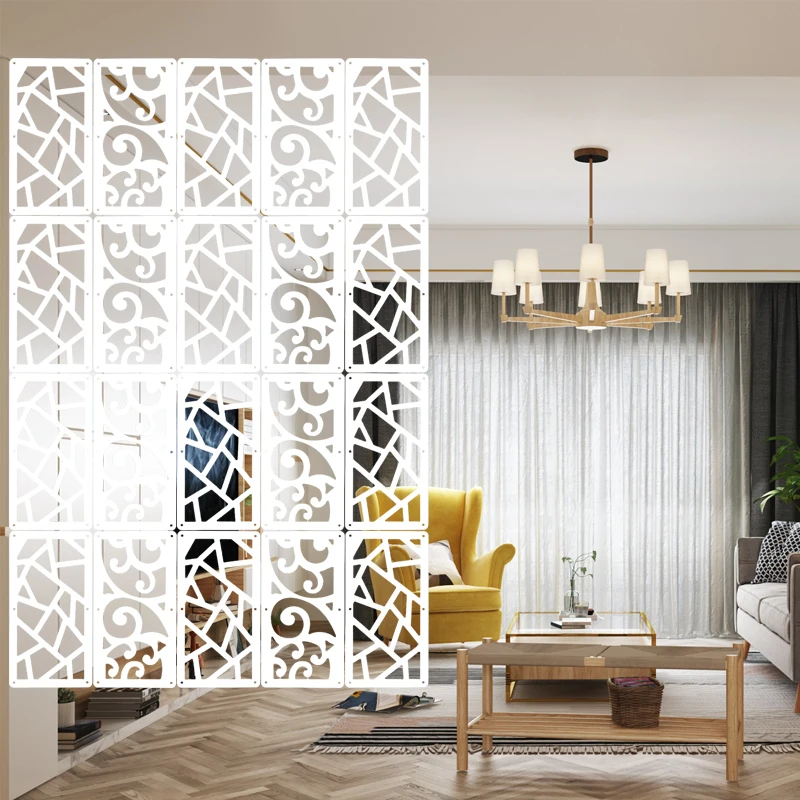 Hanging Room Divider Screens Wood-Plastic Panels Wall
