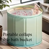 Portable Bathtub Folding Bath Bucket Adult Full Body Bath Bucket Installation-free Quick Opening Green Thickened 70*66 Household 1