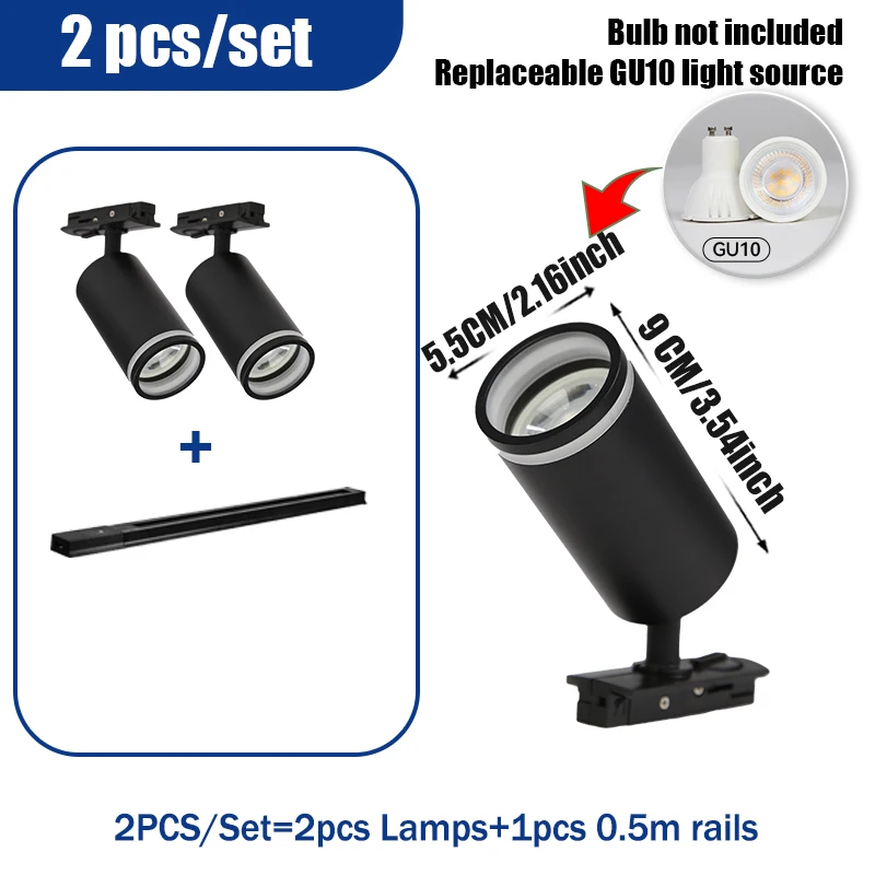 2 lights set black