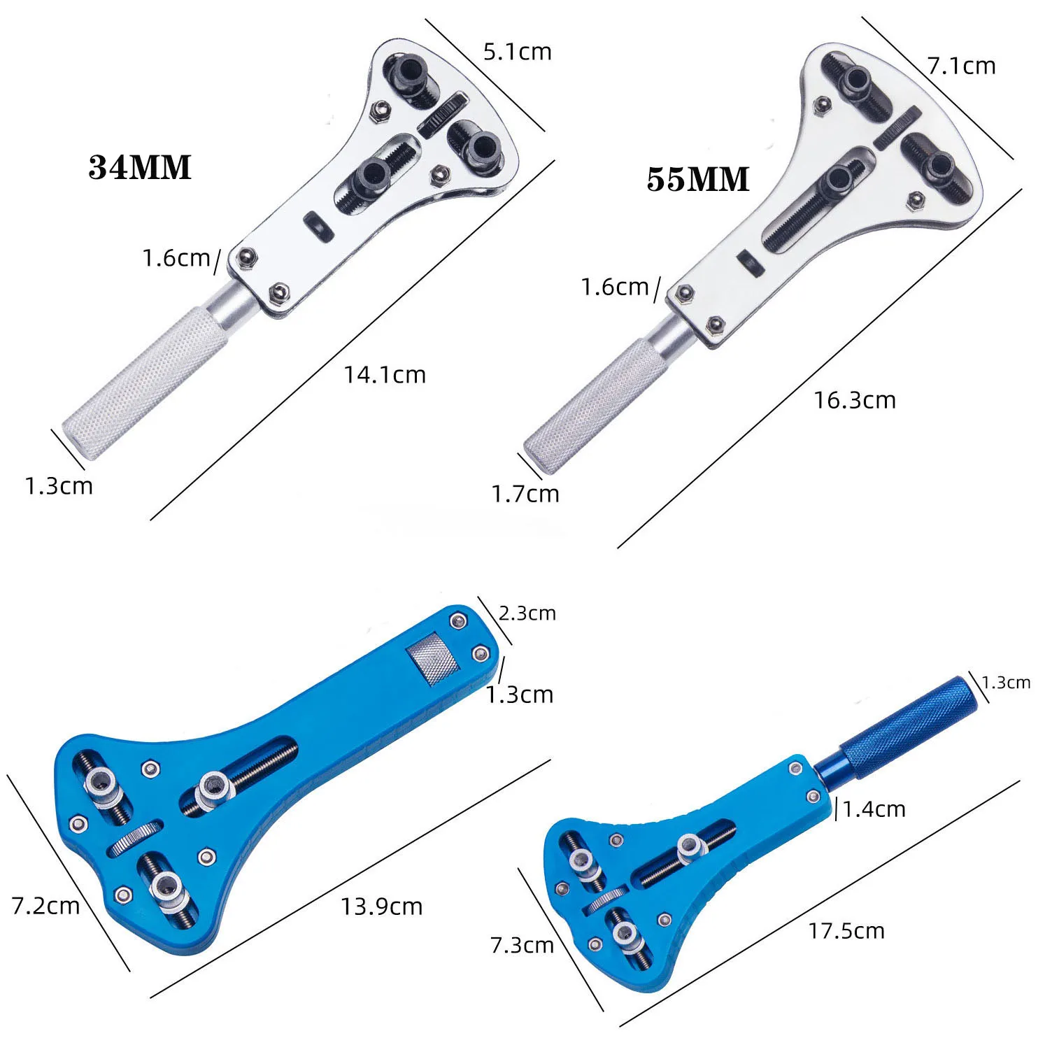 Watch Repair Tool Kit Back Wrench Opener 2/3jaw Bottle Opener Portable Battery Replacement Watch Remover Sets