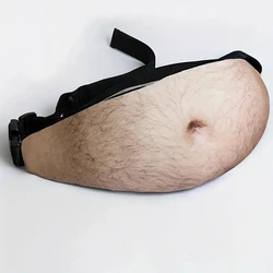 Humorous Dad Bod Money Belt Bag - Creative Flesh Tone Fanny Pack Waist Bag (A)