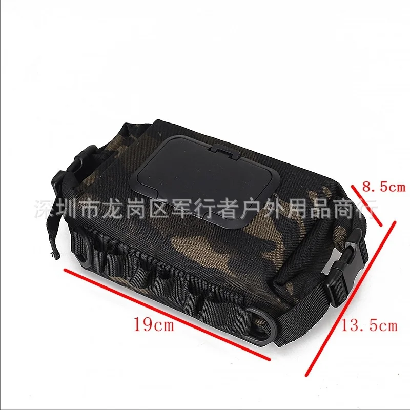 Outdoor Tissue Box Bag Camping Wet Tissue Holder Camouflage Waterproof Storage Bag Toilet Paper Pouch Camp Accessories 1000D