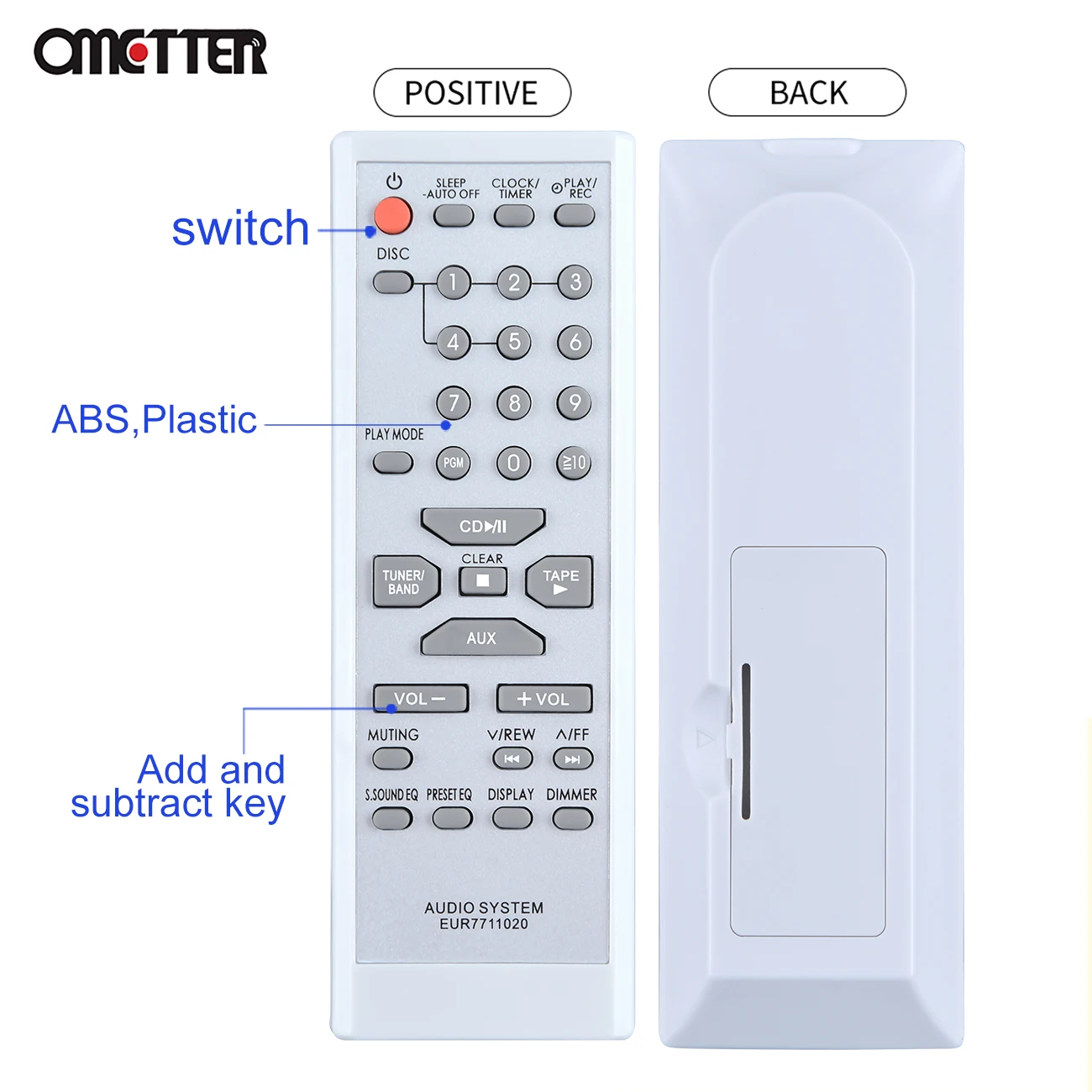 For Panasonic Remote Control EUR7711020 SC-PM16 SA-AK640 SC