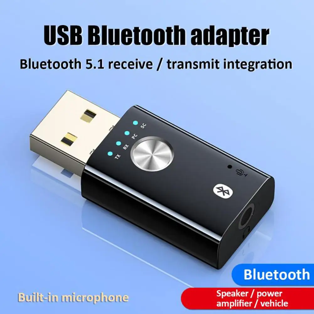 4 in 1 Wireless Usb Bluetooth Adapter V5.1 Pc Transmitter Sound Card