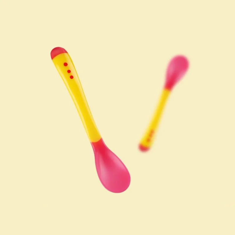 Silicone Spoon Baby Silicon Spoon Fork Heat Sensitive Temperature Sensing Spoon Safety Feeding Learning Tableware Suitable For Children Kids