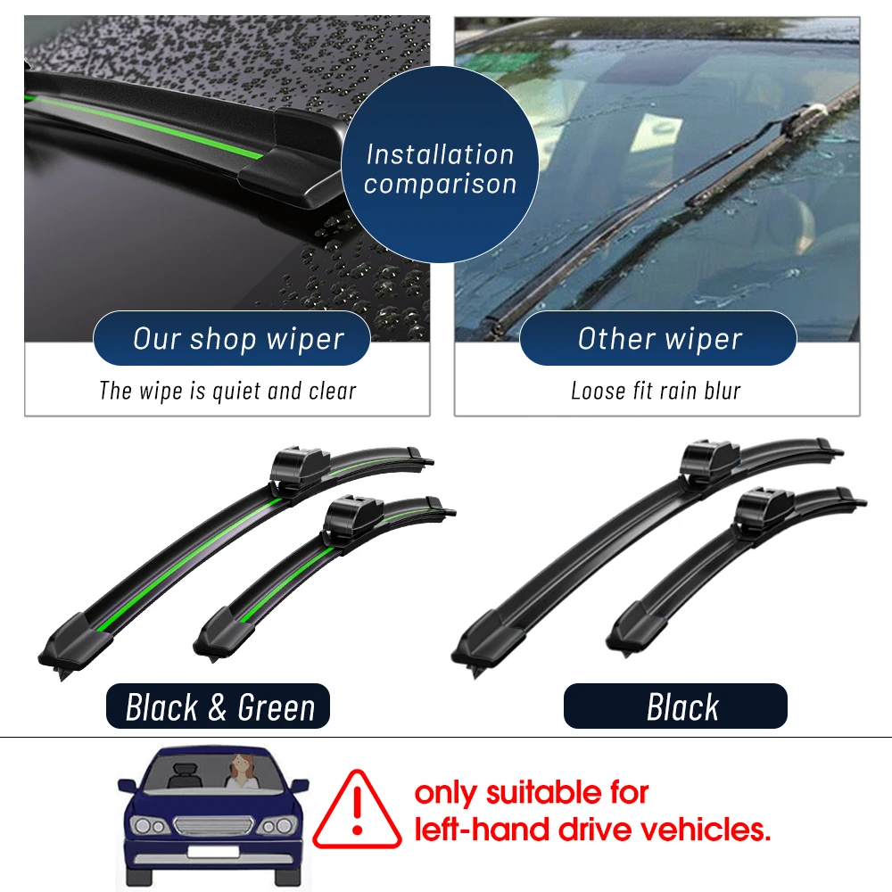 2x Front Windshield Wiper Blades For Hyundai Santa Fe 2000-2023 2007 2010 2011 2013 2014 2017 2019 Windscreen Window Accessories