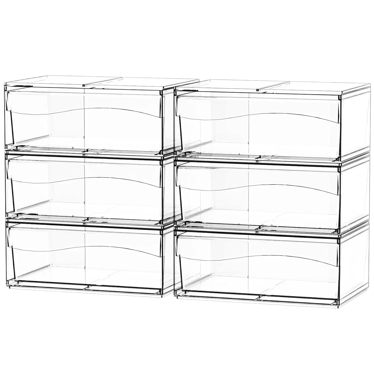 6 Pack Acrylic Drawer Organizer and Make Up Organizers and Storage 2