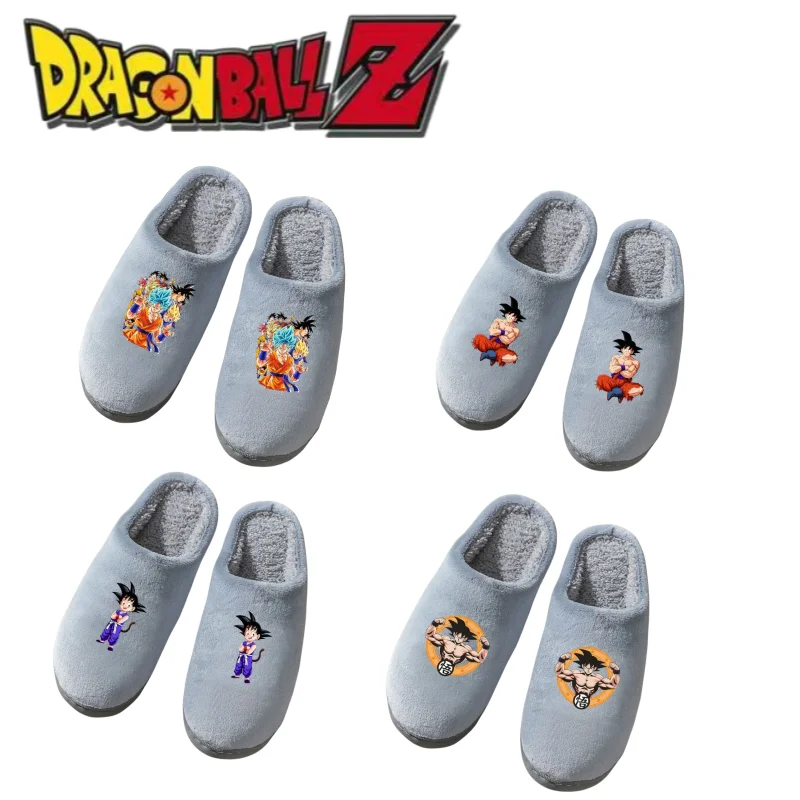

Dragon Ball Series Wukong Anime Cartoon Cotton Slippers Women's and Men's Winter Household Non-slip Thick Bottom Warm Fur Shoes