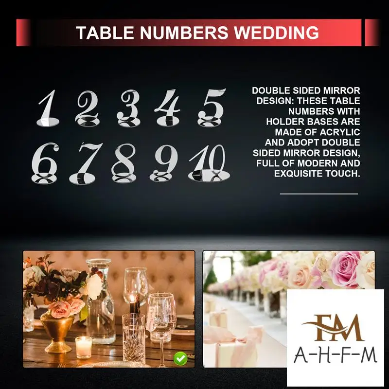 Table Numbers Wedding Table Numbers Acrylic For Wedding Stands For (Silver)
