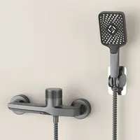 Waterfall Bathtub Faucet Set Handheld Shower Head Wall Mounted Brass Bathroom Tub Filler Waterfall Spout Hot and Cold Mixer Tap 1