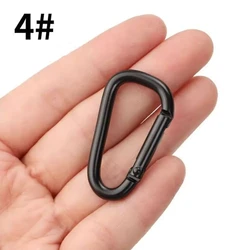 Durable Black Aluminum Alloy Carabiners - Heavy Duty Spring Snap Clips for Outdoor Adventures, Multi - Function Water Bottle Hooks (Set of 5) (5pcs)