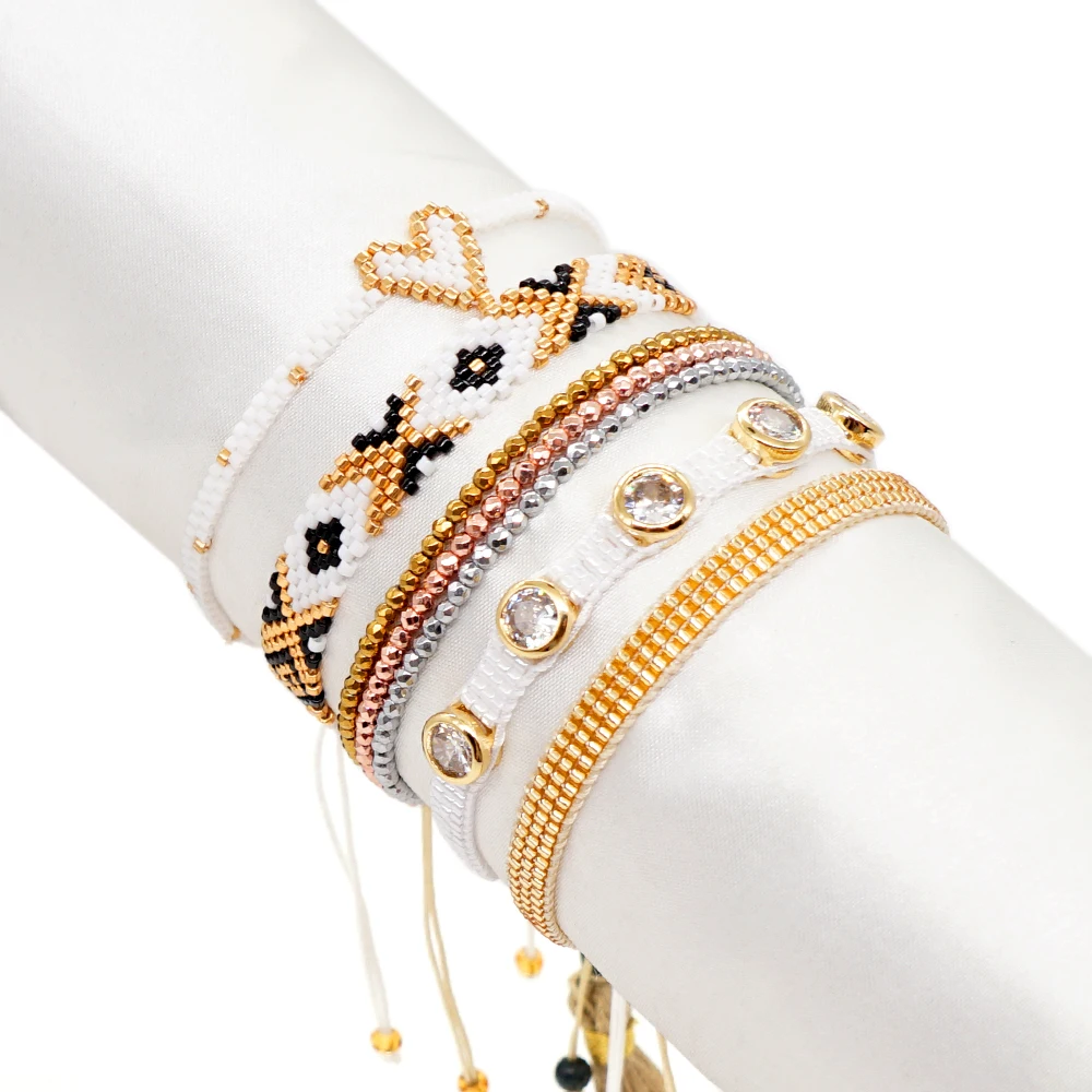 

YASTYT Turkish Evil Eye Bracelet Jewelry for Women Handmade Luxury Gift Accessories Miyuki Heart Bracelets Set Pulseras Femme