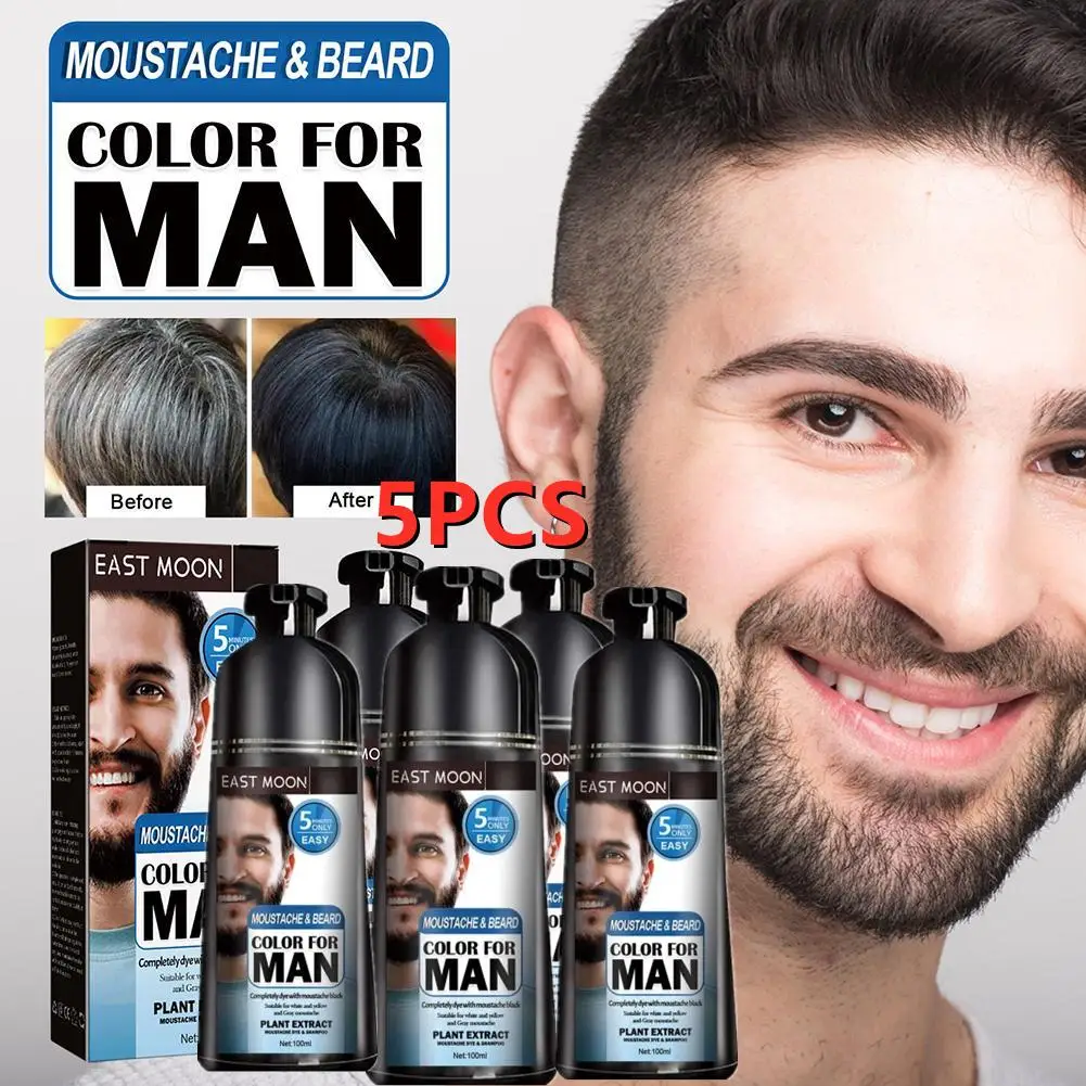 3x mens hair dye shampoo 3 53oz hair dye black shampoo gradual gray darkening beard wash shampoo for reducing white beard color 5X Mens Hair Dye Shampoo 3.53oz Hair Dye Black Shampoo Gradual Gray Darkening Beard Wash Shampoo For Reducing White Beard Color