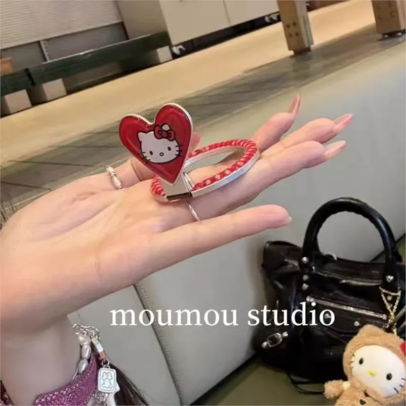 귀여운 3D 러브 헬로키티 마그네틱 폰 홀더 스마트톡 맥세이프 삼성 아이폰 맥세이프 링 핑거 확장 스탠드