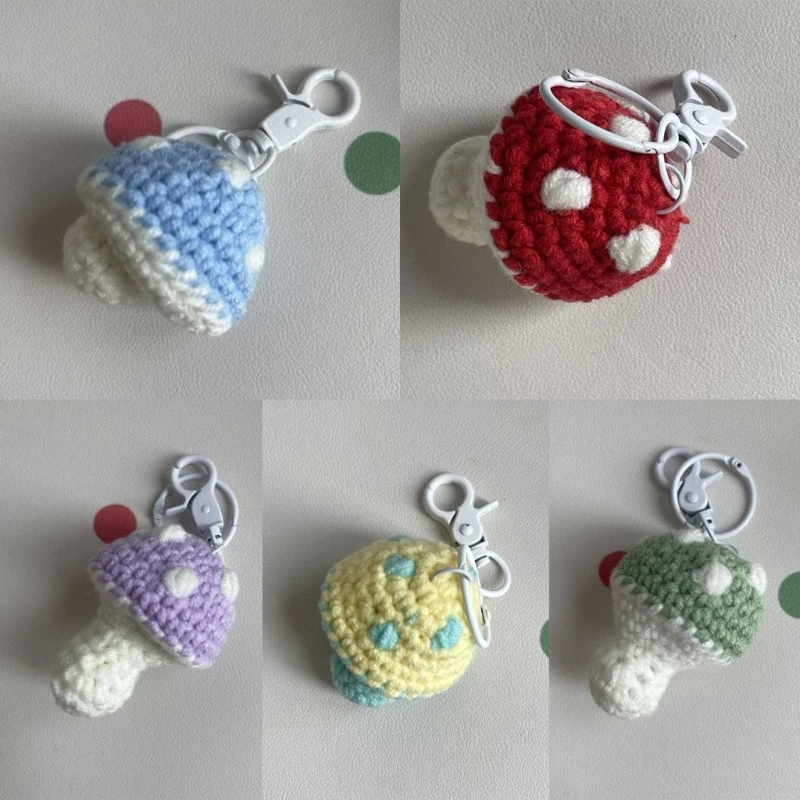 Porte-clés En Forme De Mini Champignon Avec Strass Pour Sac à Main