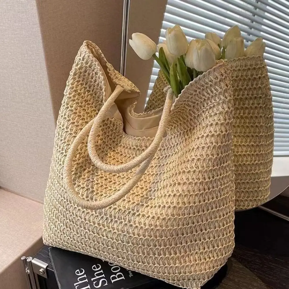 Boho Bag Jusavie Crochet Beach Tote Bag Women 2025 Summer Shoulder