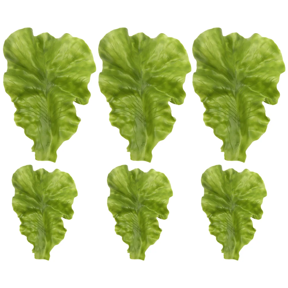 

6pcs Artificial Vegetable Fake Lifelike Vegetable Model Lettuce Leaf For Game Toy Photo Prop Decor