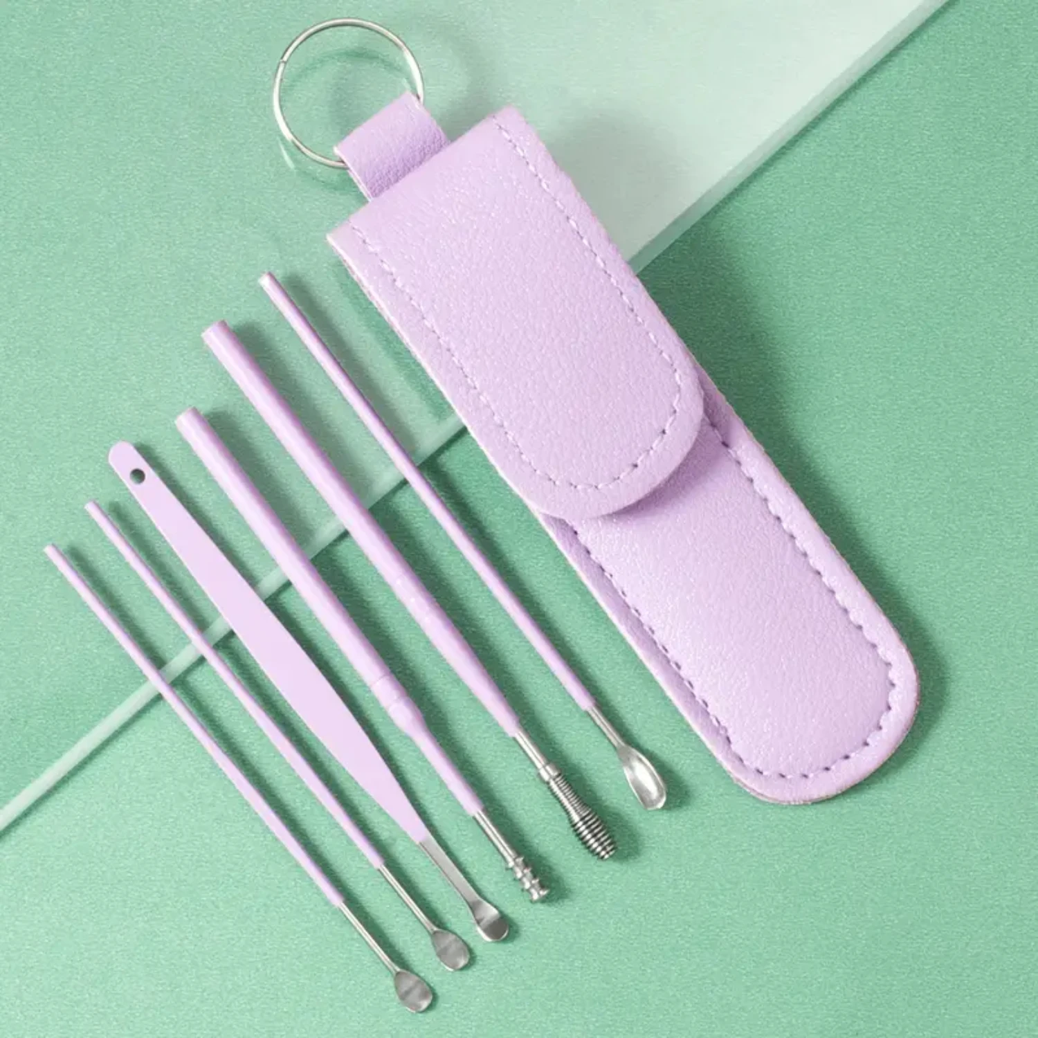 Gentle, Effective, and Durable Steel Ear Cleaning Tools Set of 6 for Optimal Ear Care-Achieve Superior Hygiene and Results wit