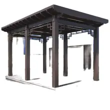  Outdoor open-air aluminum alloy  grape shelf villa community outdoor garden courtyard walkway promenade flat-top pavilion 