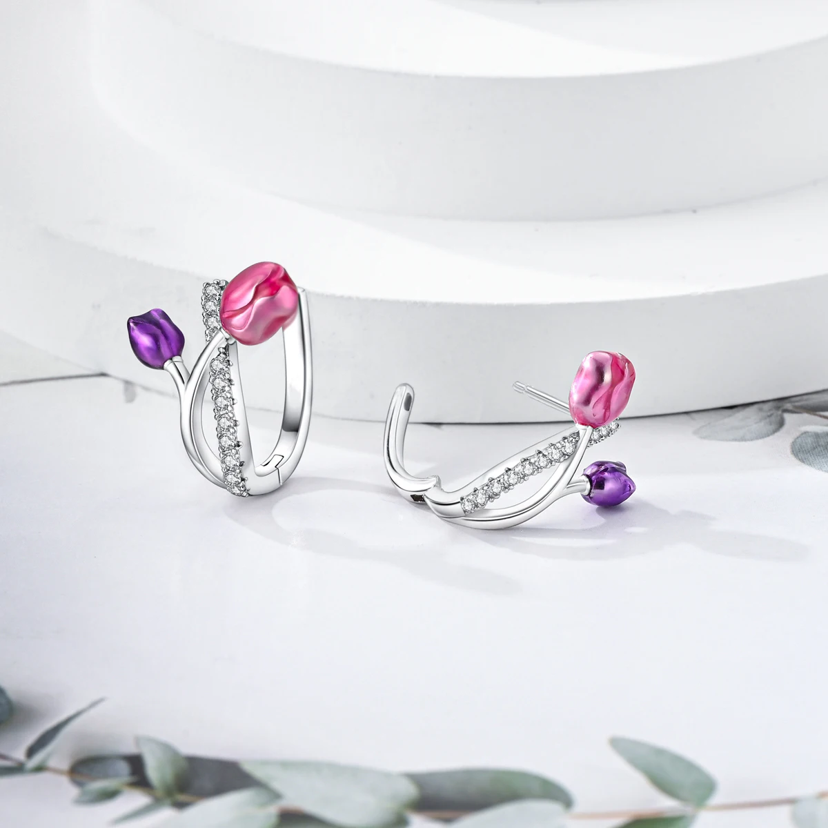 Orstarry S925 catena quadrata in argento sterling con orecchini