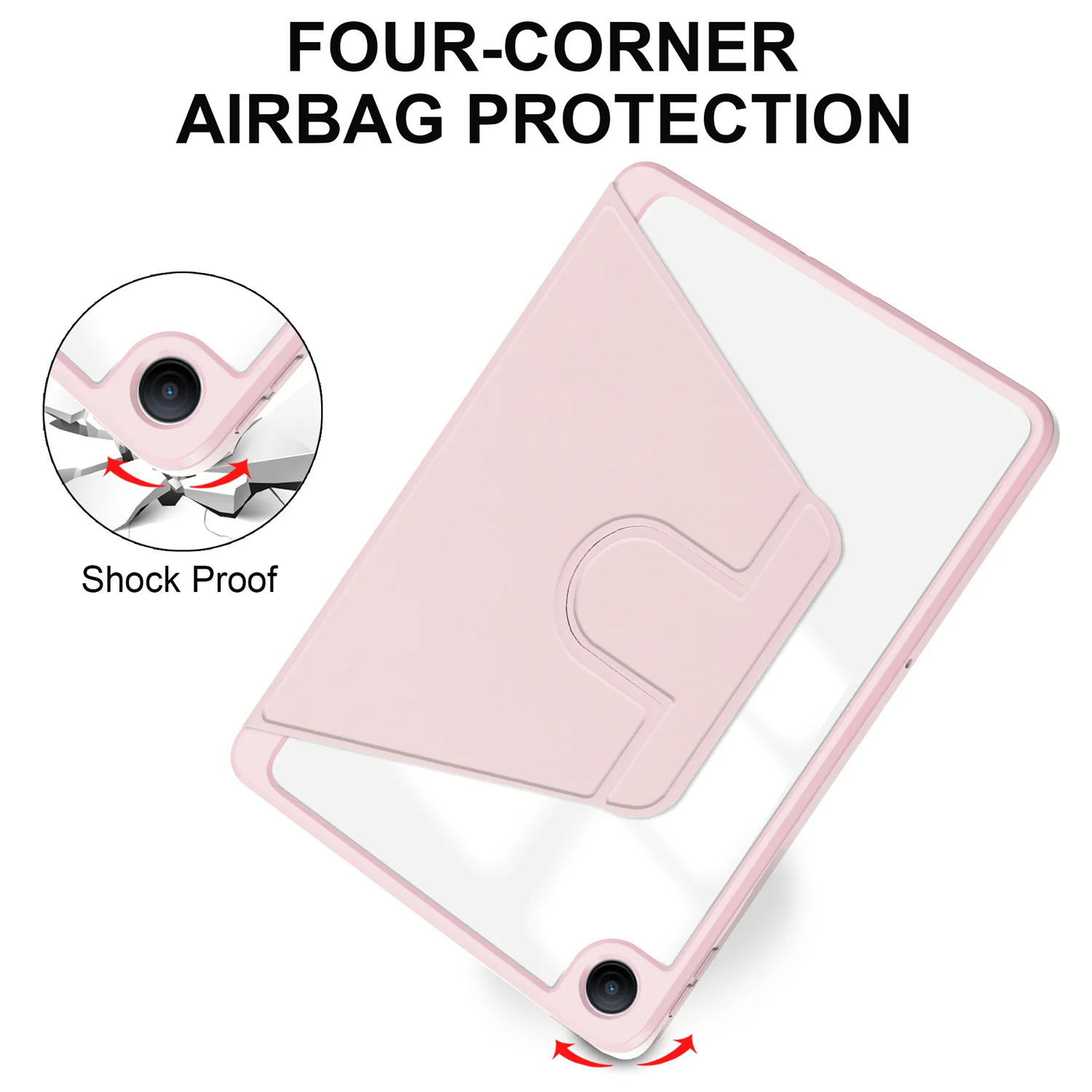 Acrylic Back Cover with Pen Holder and 360° Rotating Stand