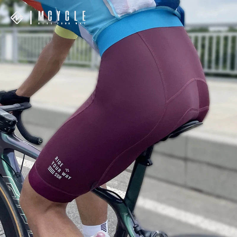 Mcycle Men's Cycling Bib Shorts Quick Dry Breathable Sport bibshort ciclismo Solid Bib Pad salopette ciclismo uomo